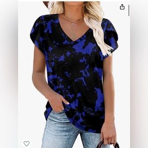 CATHY 2023 Womens Summer Tunic - Short Sleeve Casual T-Shirt V Neck